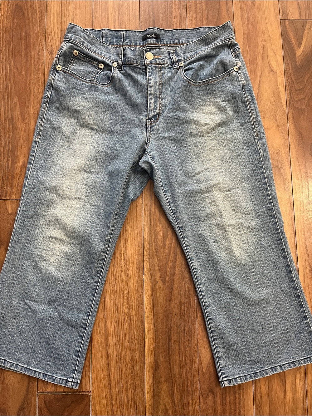 Bogari Women’s Light Wash Denim Capris - Classic Casual Fit Size 12